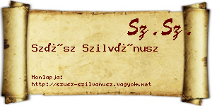 Szüsz Szilvánusz névjegykártya